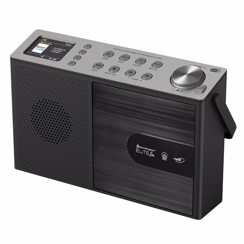 Soundmaster RCD1190SW EliteLine – Digitalradio mit CD-Player, Bluetooth-Empfang, USB-MP3, ASA-Sicherheitsalarm & Weckfunktion