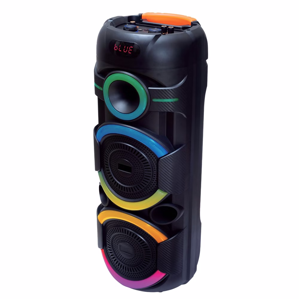 Denver BPS-457 – Leistungsstarker Bluetooth-Party-Lautsprecher mit LED-Lichteffekten, Akku & Mikrofon für Sound, Stimmung und mobile Events, 400W (40 RMS)