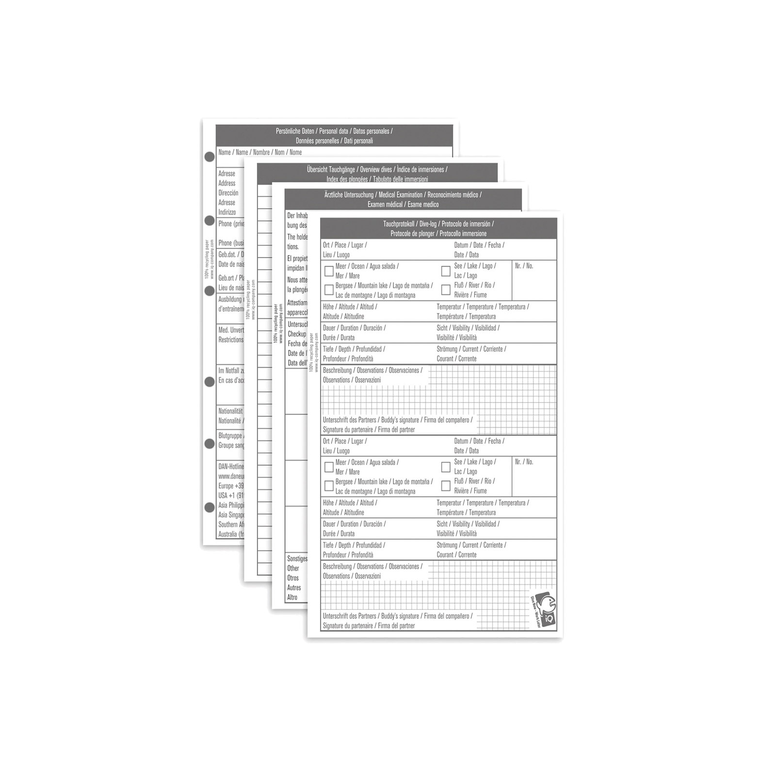 IQ Logbook M - Diario Immersioni Subacquee Con Custodia - Foto 9