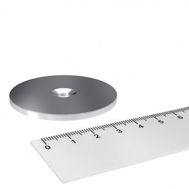 Disco magnetico al neodimio con foro svasato da avvitare