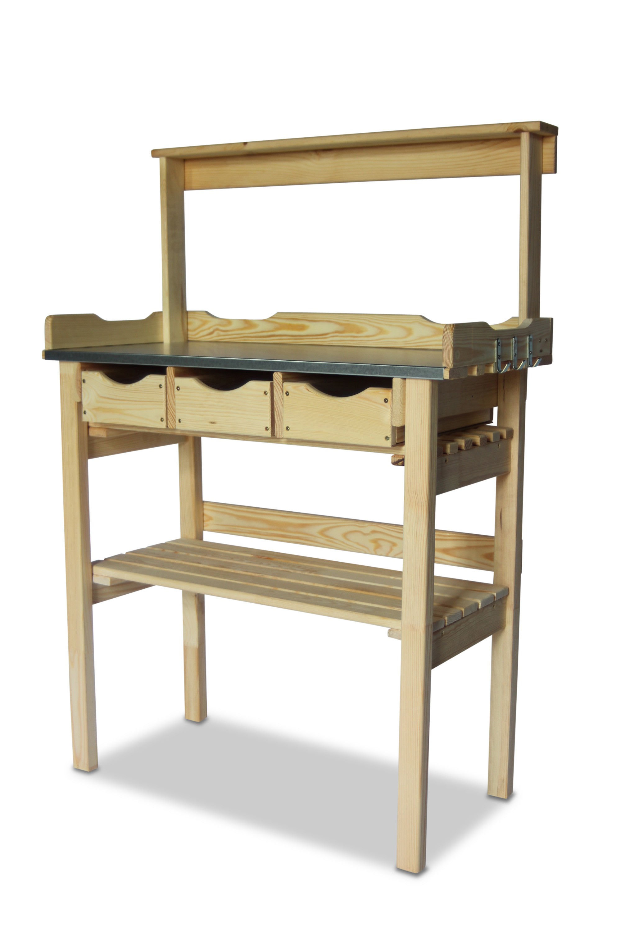 Pflanztisch mit 3 Schubladen und Ablage natur LTS