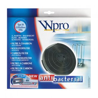 Wpro Antibakterieller Aktivkohlefilter FAC349, Typ 34, CHF34, 484000008610
