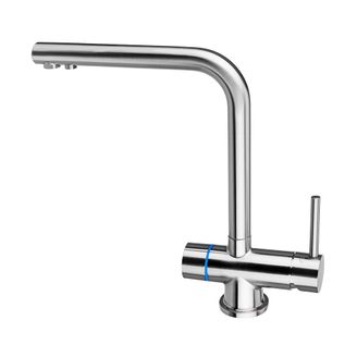 3 Wege Wasserhahn Big Angle Edelstahl gebürstet Optik