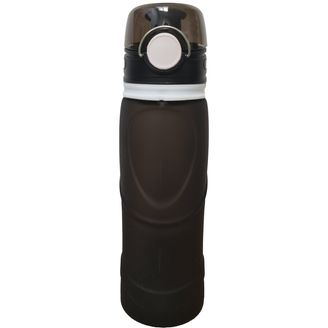 Outdoor Silikon Trinkflasche Water Vitalis Schwarz 0,75L mit Filtration