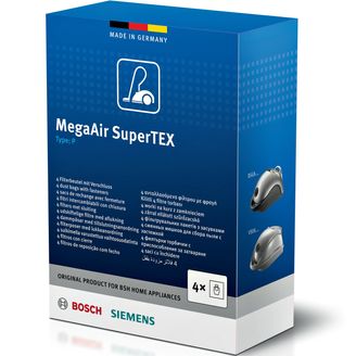Bosch, Siemens Staubsaugerbeutel SuperTEX Typ P / BBZ41FP, VZ41AFP 468264