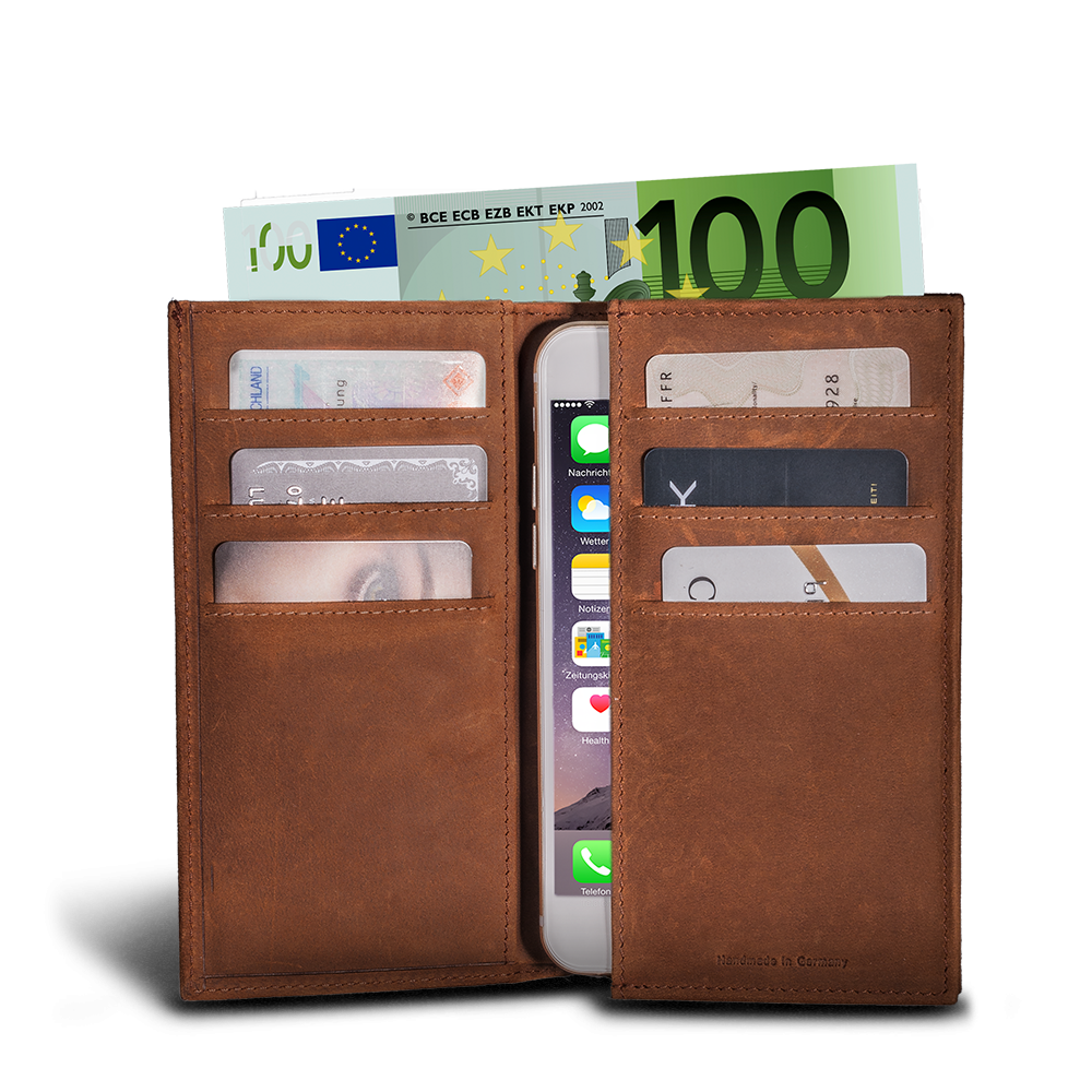 LUCA iPhone Plus & Max Etui - Nubuk Antique Brown 1