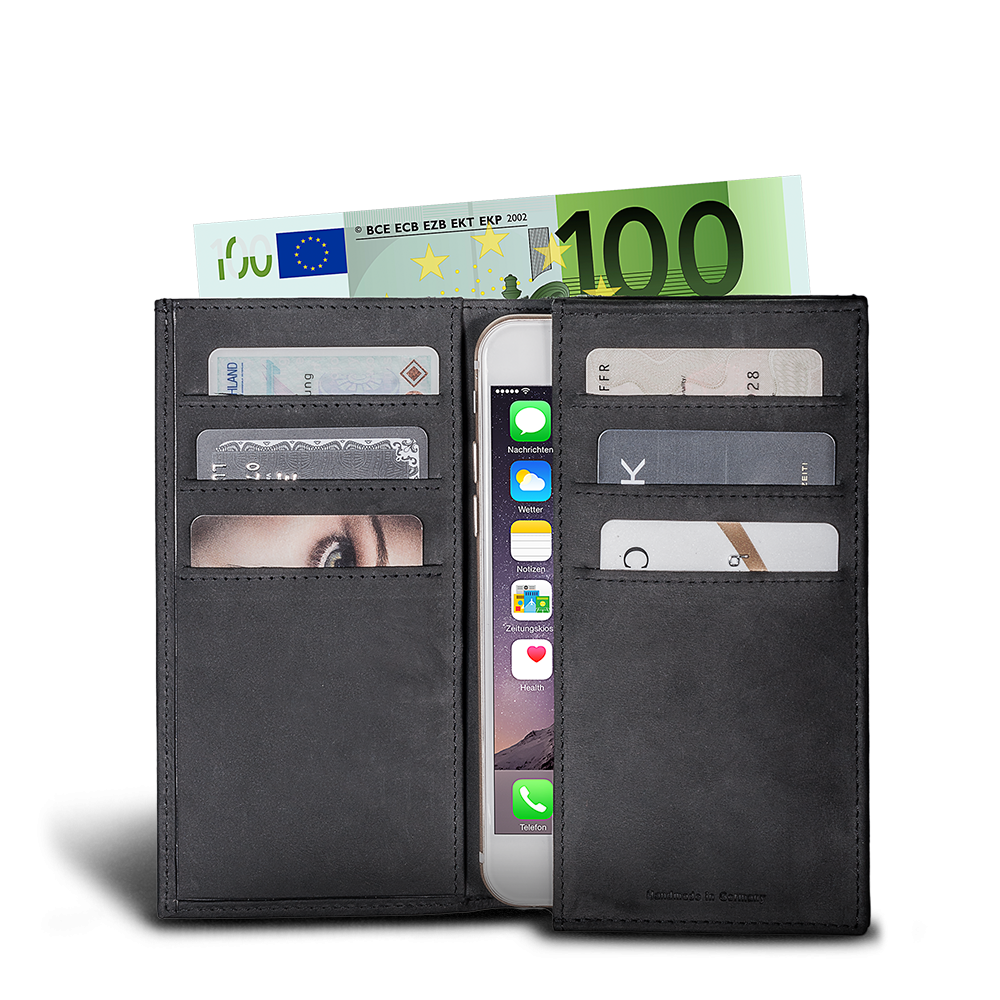 LUCA iPhone 6 wallet - nubuck black 1