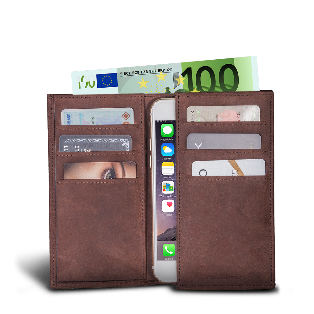 LUCA iPhone 6 wallet - nubuck vintage choco 1
