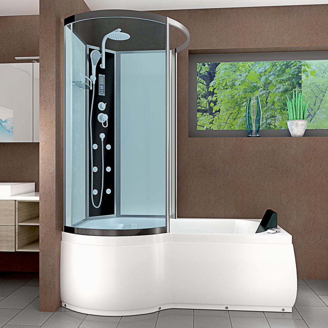 AcquaVapore DTP8050-A003R Dusch-Wannen-Kombination 98x170cm AcquaVapore DTP8050-A003R Dusch-Wannen-Kombination 98x170cm