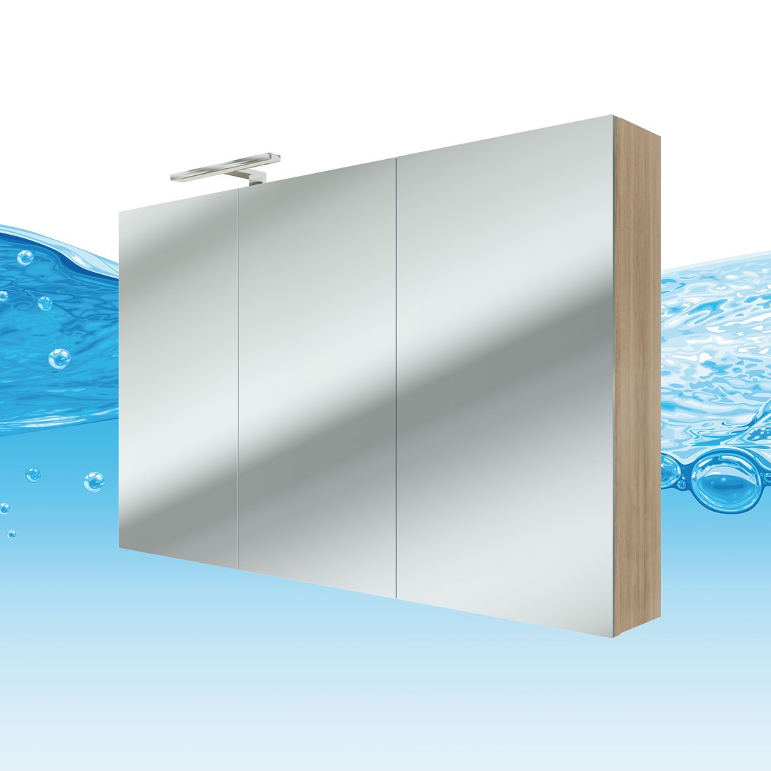 Spiegelschrank, Badspiegel, Badezimmer Spiegel City 120cm Eiche Spiegelschrank, Badspiegel, Badezimmer Spiegel City 120cm Eiche