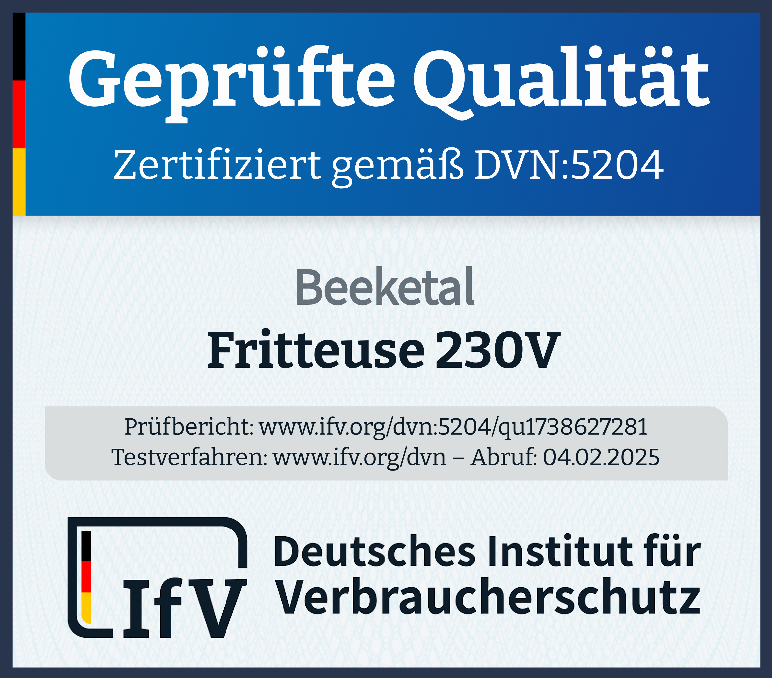 Prüfsiegel Bild Adresse
