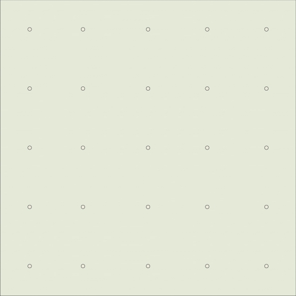 Quadratisches Raster mit gleichmäßig verteilten Löchern für die Befestigung von Klettergriffen (z.B. 20 cm Abstand).
