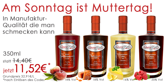 Fruchtig süffige Liköre zum Muttertag - Fruchtliköre & Sahneliköre als Muttertagsgeschenk