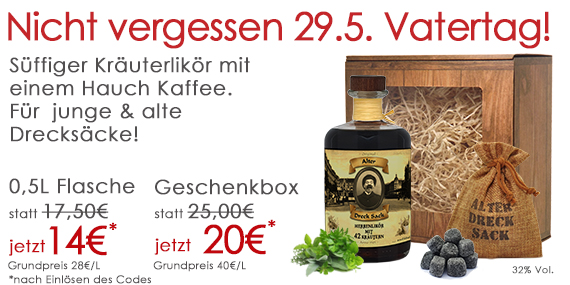 Alter Dreck Sack Kräuterlikör mit 42 Kräutern mit und ohne Geschenkbox