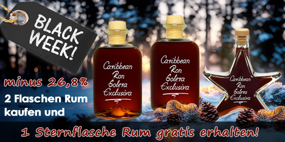 BLACK WEEK Angebot - 2x Rum 0,5 Liter und Sternflasche geschenkt
