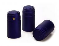 Schrumpfkapsel Saphir blau seidenmatt Flaschenkapsel mit Siegel Schrumpfkapsel Saphir blau seidenmatt Flaschenkapsel mit Siegel