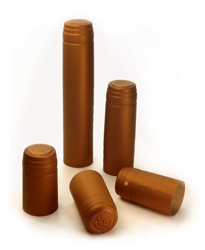 10x Schrumpfkapsel für Glas Flaschen Oxid bronze seidenmatt Flaschenkapsel