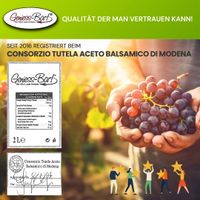 Balsamico Creme Granatapfel 3% Säure mit original Crema di Aceto Balsamico di Modena IGP.