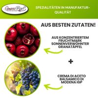 Balsamico Creme Granatapfel 3% Säure mit original Crema di Aceto Balsamico di Modena IGP.