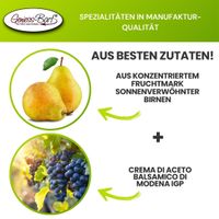 Balsamico Creme Birne 3% Säure mit original Crema di Aceto Balsamico di Modena IGP.