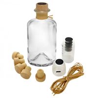 3x Profi Set Apothekerflaschen leer 500ml Glas Flaschen mit schwarz Siegel-Kapsel Korken Bast zum selbst befüllen