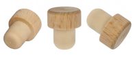 5x Holzgriff Korken Echtholz für alle gängigen Flaschen Sehr robust! 19 mm