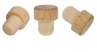 20x Holzgriff Korken Echtholz für alle gängigen Flaschen Sehr robust! 19 mm