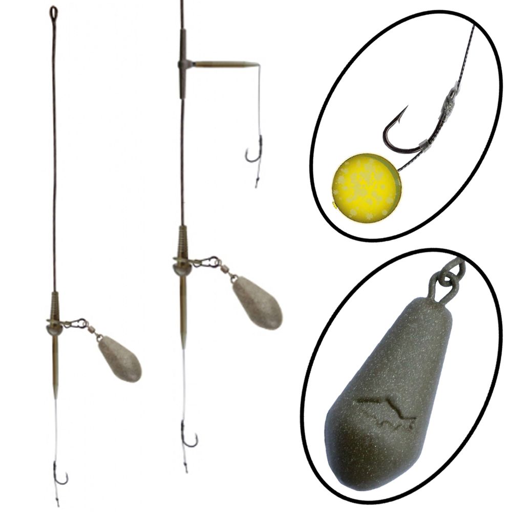 Carp RUNNING LEAD Run Rig Karpfen Fertig Montage Kit MF45 MF46 CR13