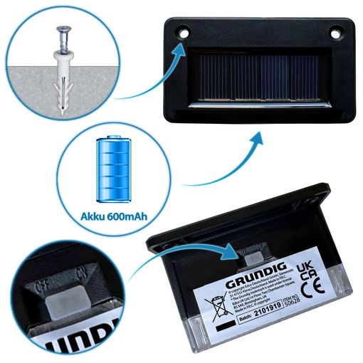 4 x GRUNDIG Solarlampe Licht-Sensor für den Außeneinsatz # 1211