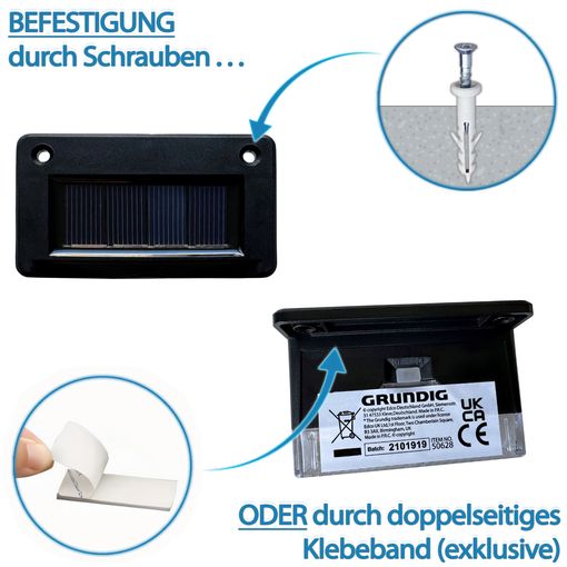 4 x GRUNDIG Solarlampe Licht-Sensor für den Außeneinsatz # 1211