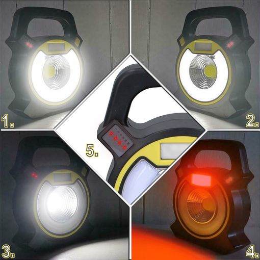 Multifunktions-Lampe von DUNLOP mit Batteriestatusanzeige, COB und SMD LED's # 1413