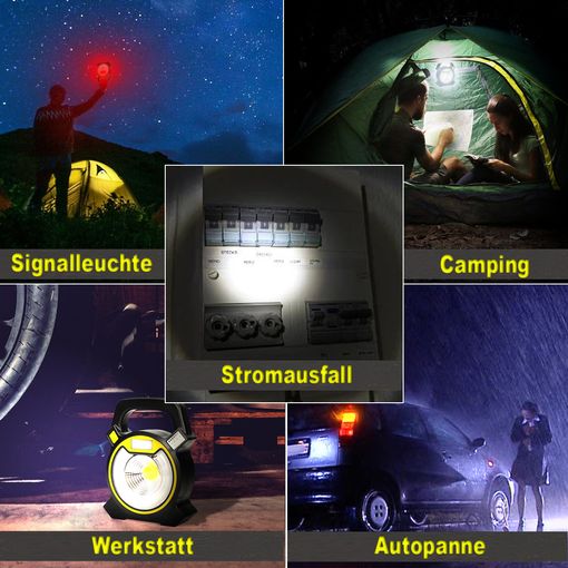 Multifunktions-Lampe von DUNLOP mit Batteriestatusanzeige, COB und SMD LED's # 1413