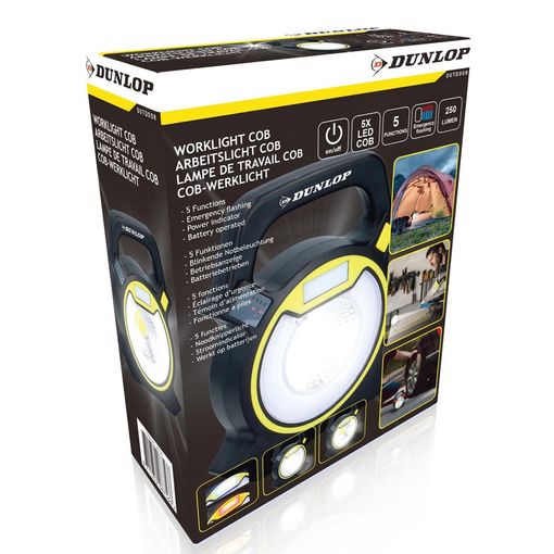 Multifunktions-Lampe von DUNLOP mit Batteriestatusanzeige, COB und SMD LED's # 1413