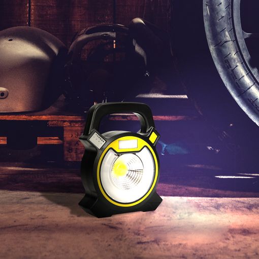 Multifunktions-Lampe von DUNLOP mit Batteriestatusanzeige, COB und SMD LED's # 1413