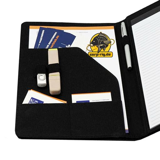 Konferenzmappe A4 Italienisches Leder - Präsentationsmappe Mit Notizblock Blau