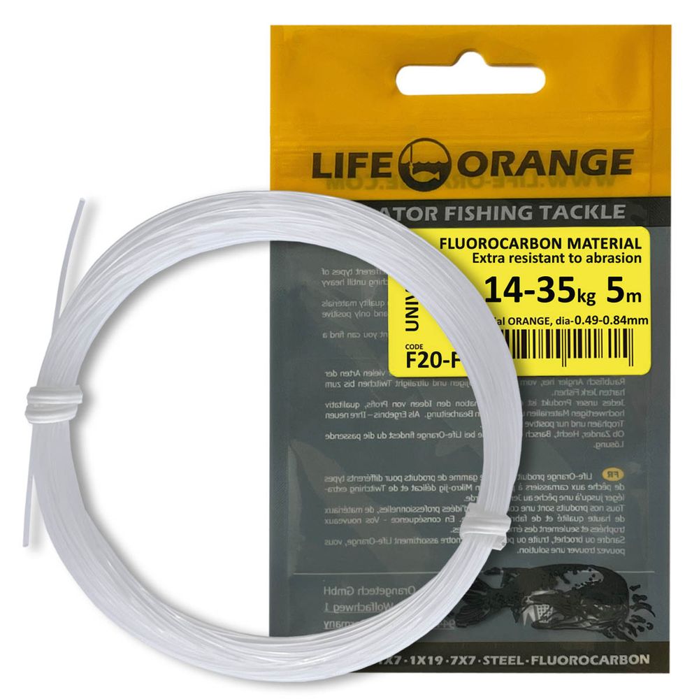Fluorocarbon 5 Meter Vorfachmaterial UNIVERSAL Life ORANGE F20 F30