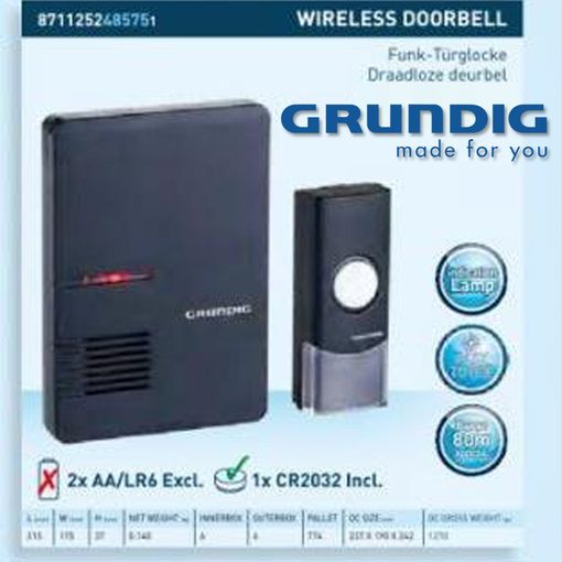 FUNK-Türglocke GRUNDIG Batteriebetrieb 1 Empfänger # 48575