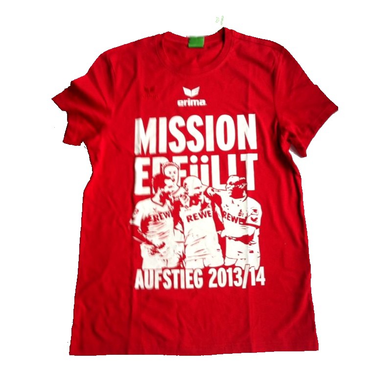 Erima FC Köln Retro T-Shirt 2016/2017 – Bianca/Rossa, 100% Cotone, Taglia 164 (Ragazzi/Uomo)