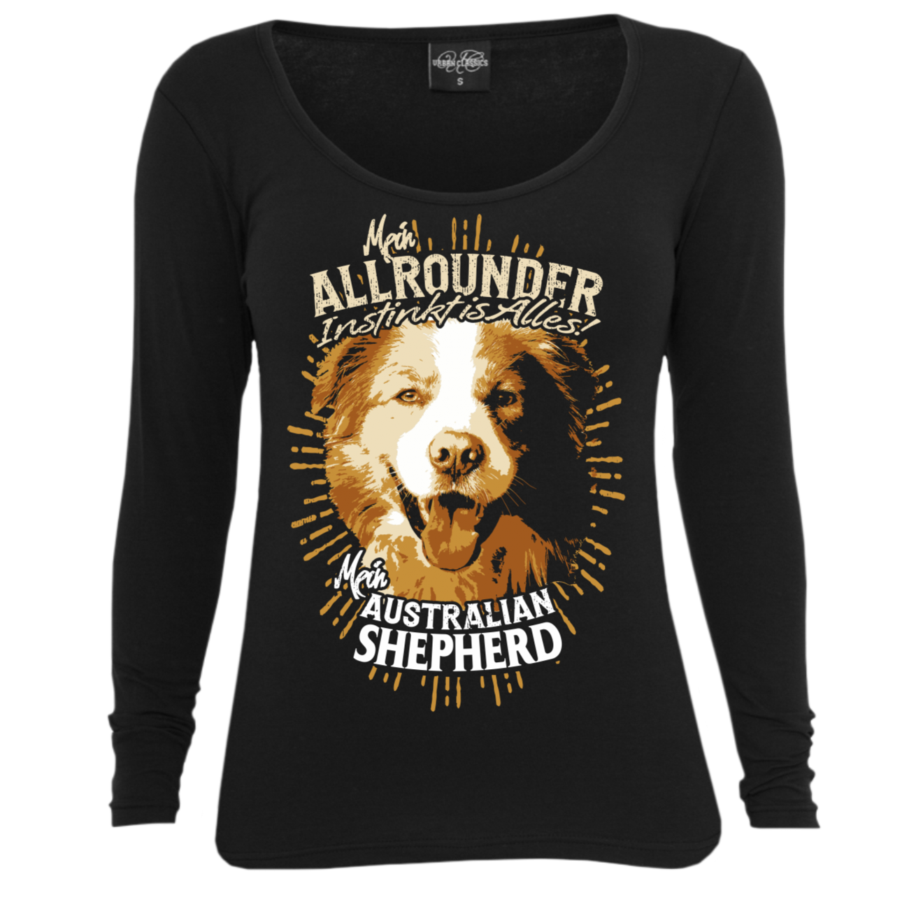 Frauen Damen Langarm Shirt Australian Shepherd hunde dogs rasse zucht