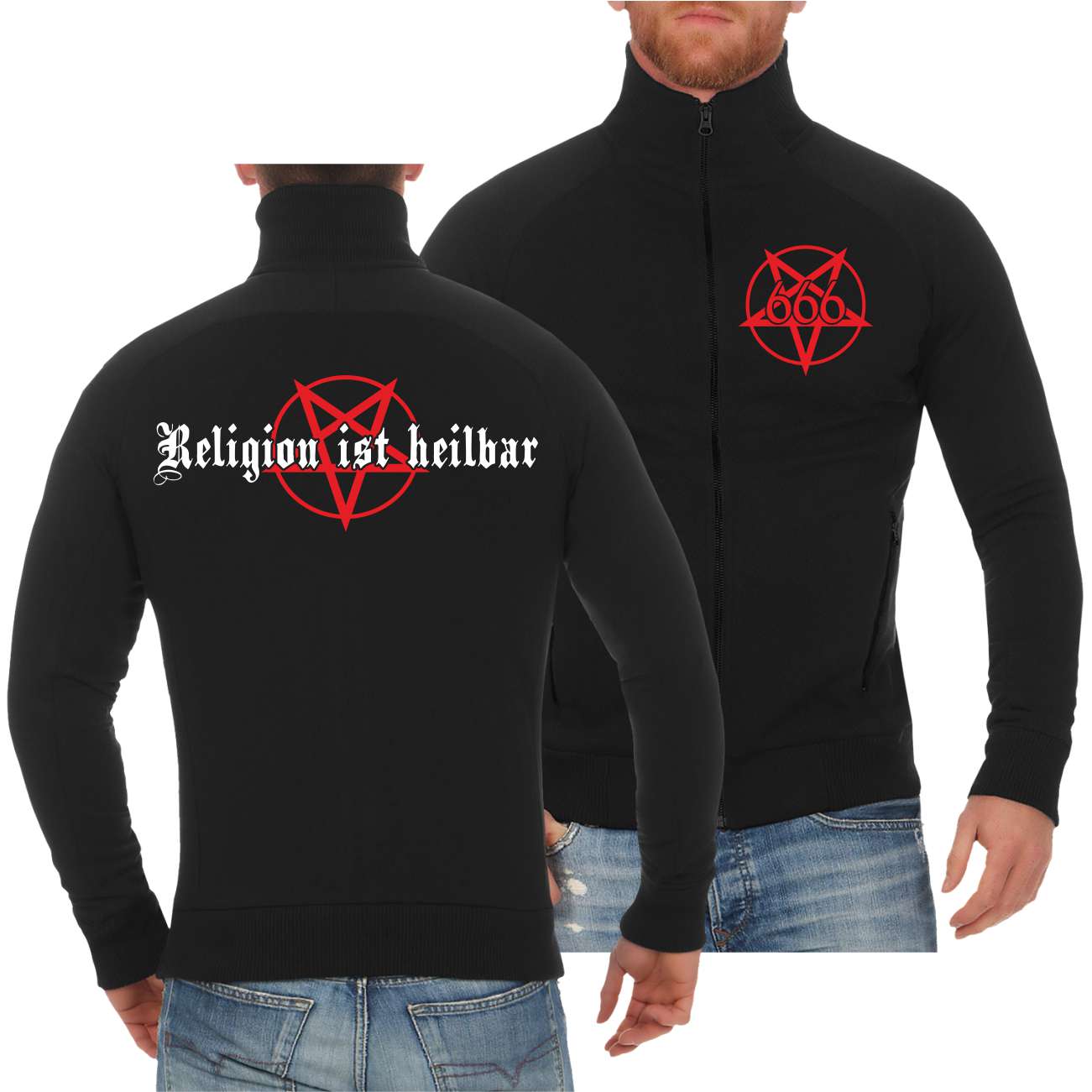 Spass Kostet Männer Sweatjacke Religion ist heilbar