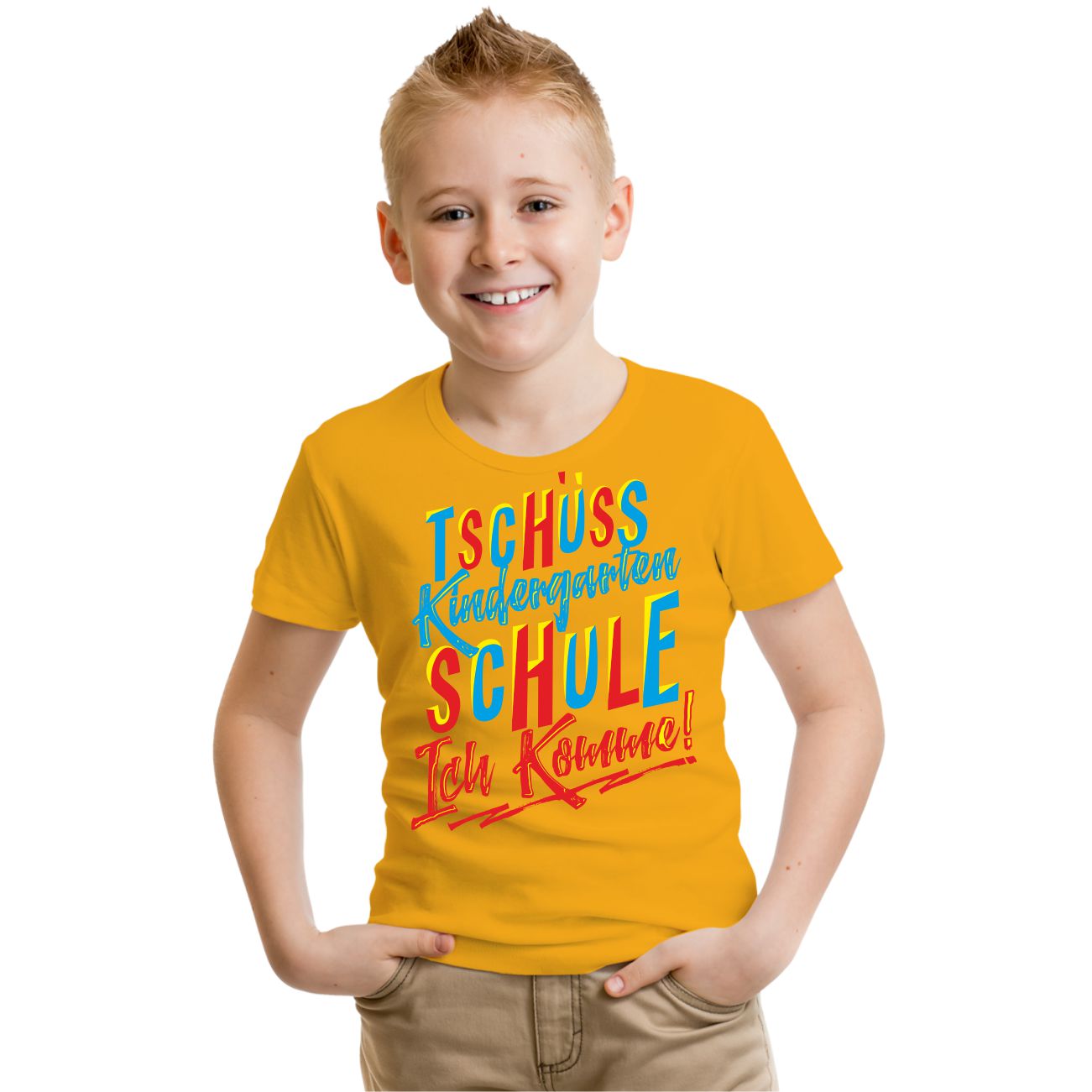 Kinder T-Shirt Junge Tschüss Kindergarten SCHULE ICH KOMME Kita
