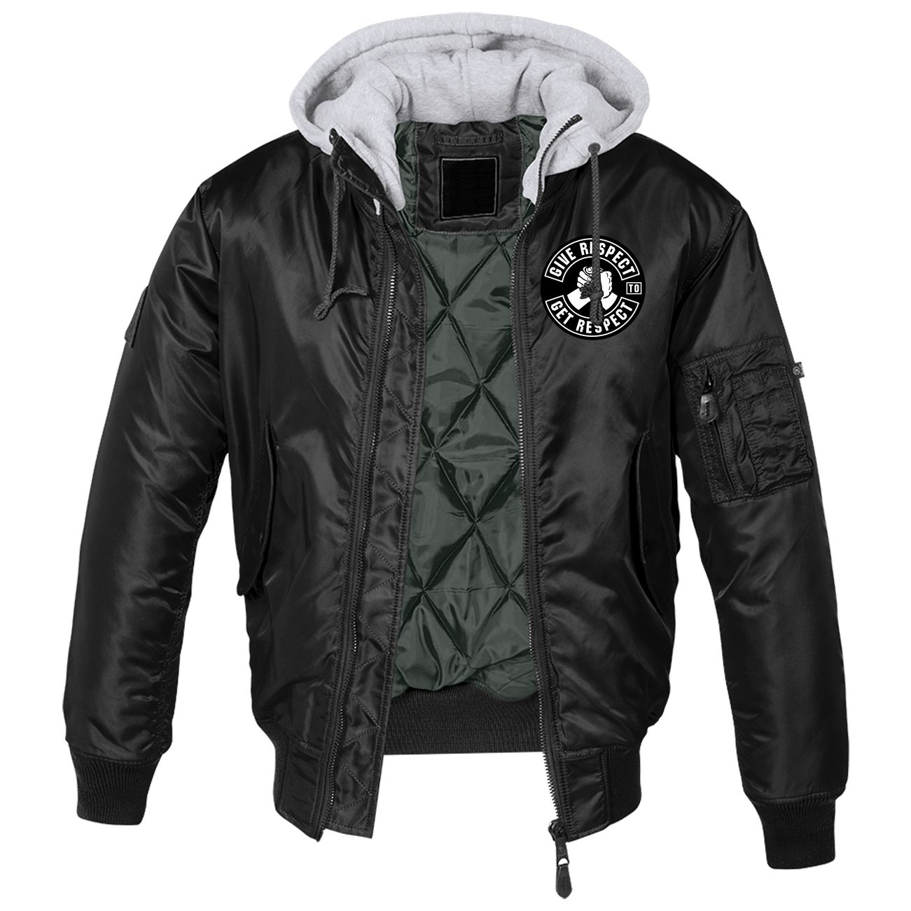 Bomberjacke Kapuzenlederjacke Urban Classics Damen Jacke