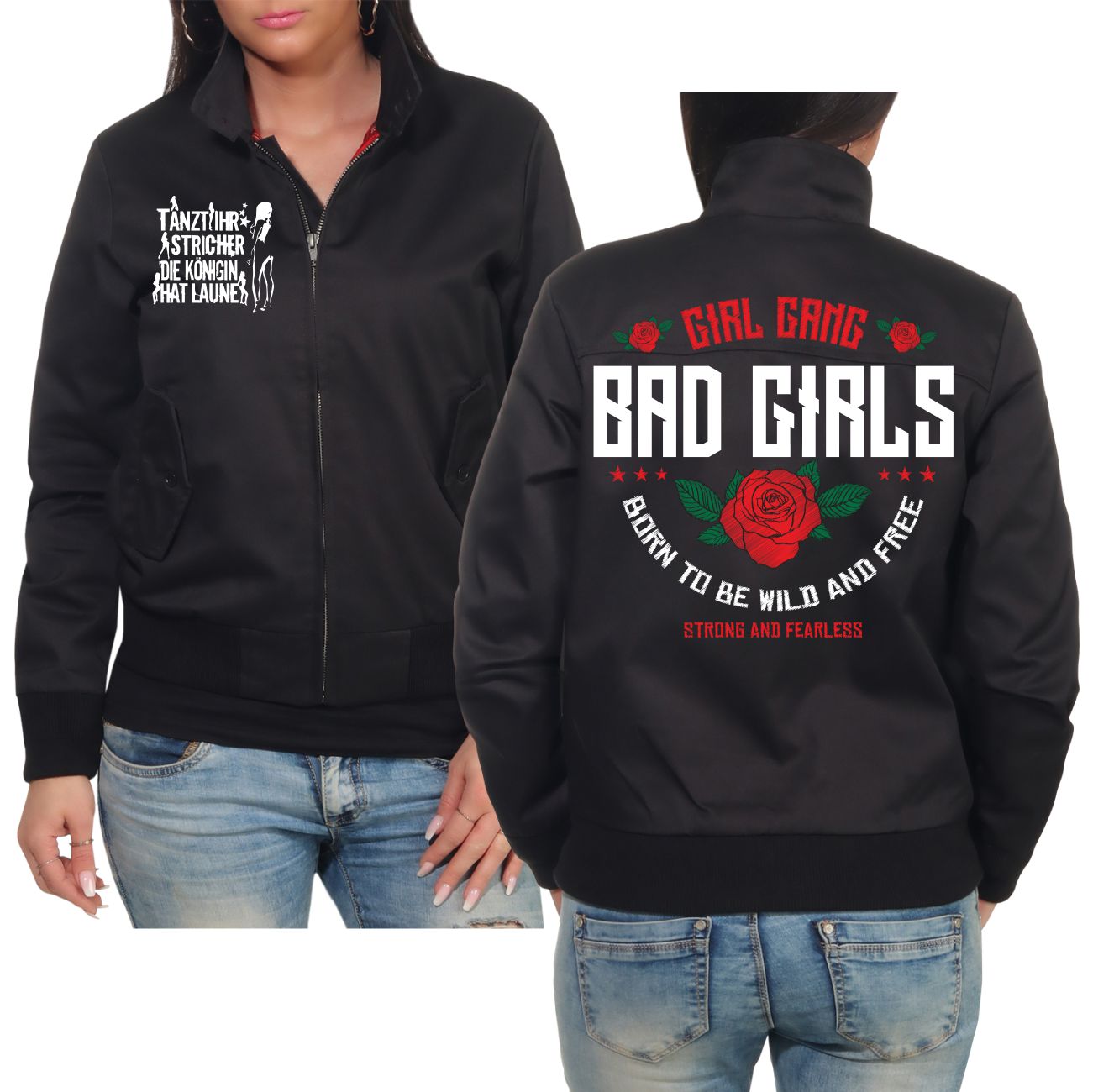 Spass Kostet Frauen Harrington Jacke Girl Gang