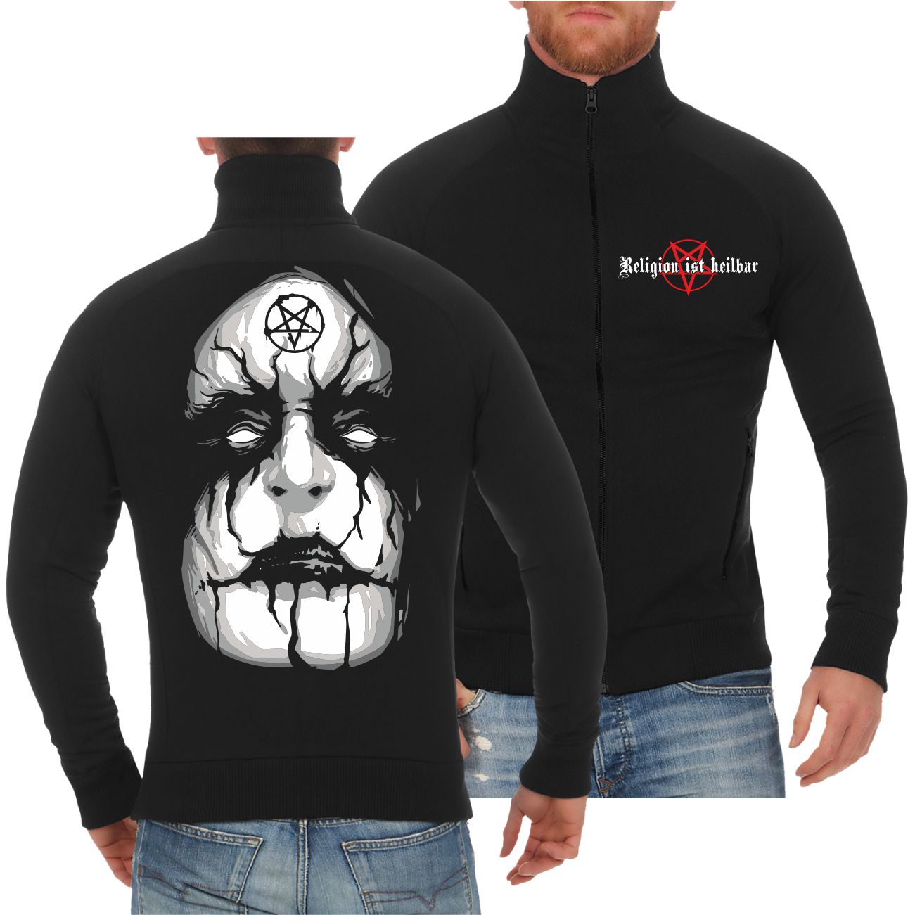 Spass Kostet Männer Sweatjacke Corpsepaint 666