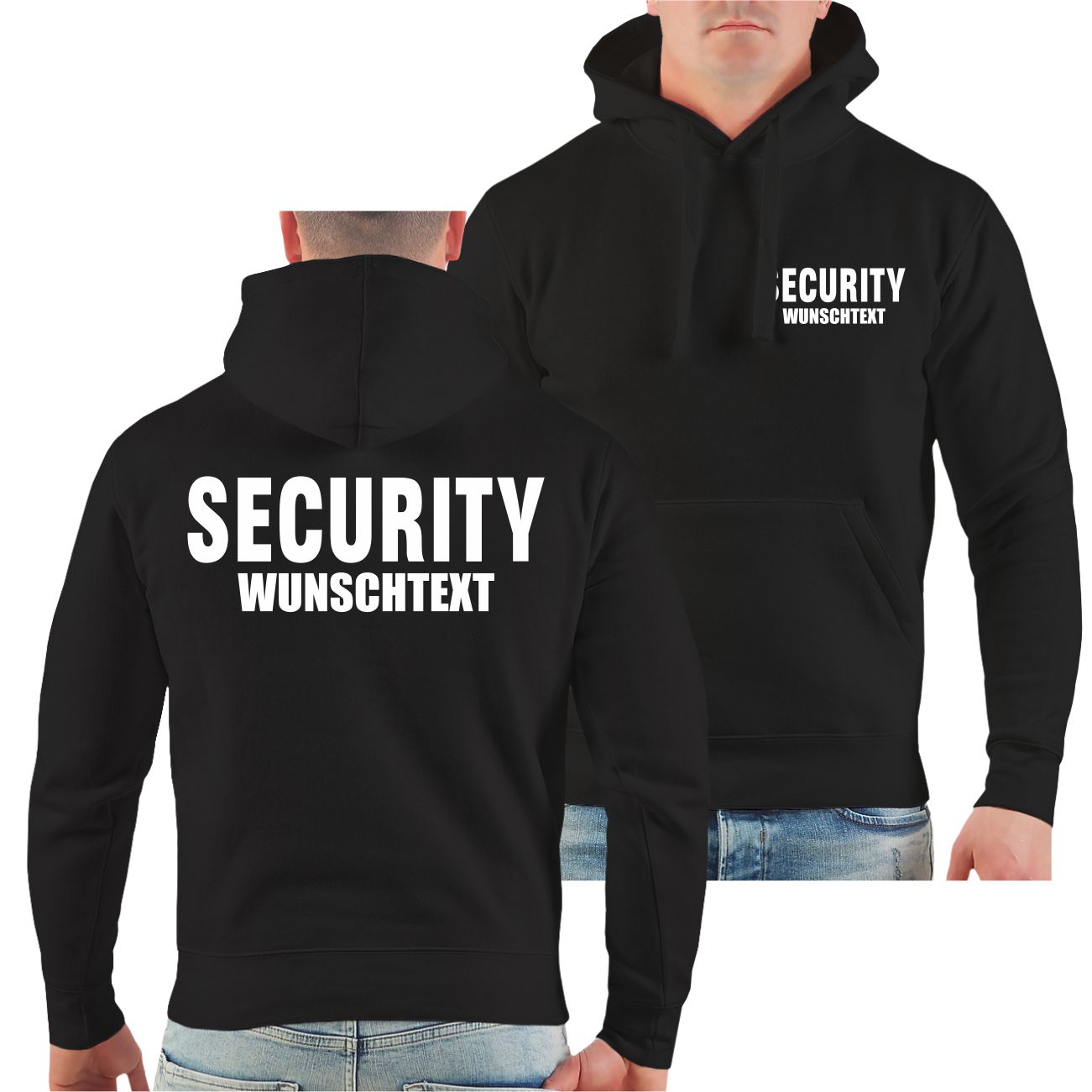 Kapuzenpullover WUNSCHTEXT Security Sicherheit mit eigenen Text Firma oder Name - Bild 2 von 7