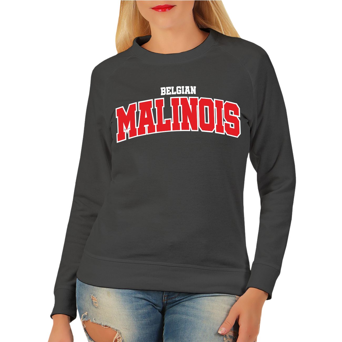 Frauen Sweatshirt Belgian Malinois LOGO Hunde dogs belgischer Schäferhund dogmum - Bild 3 von 4