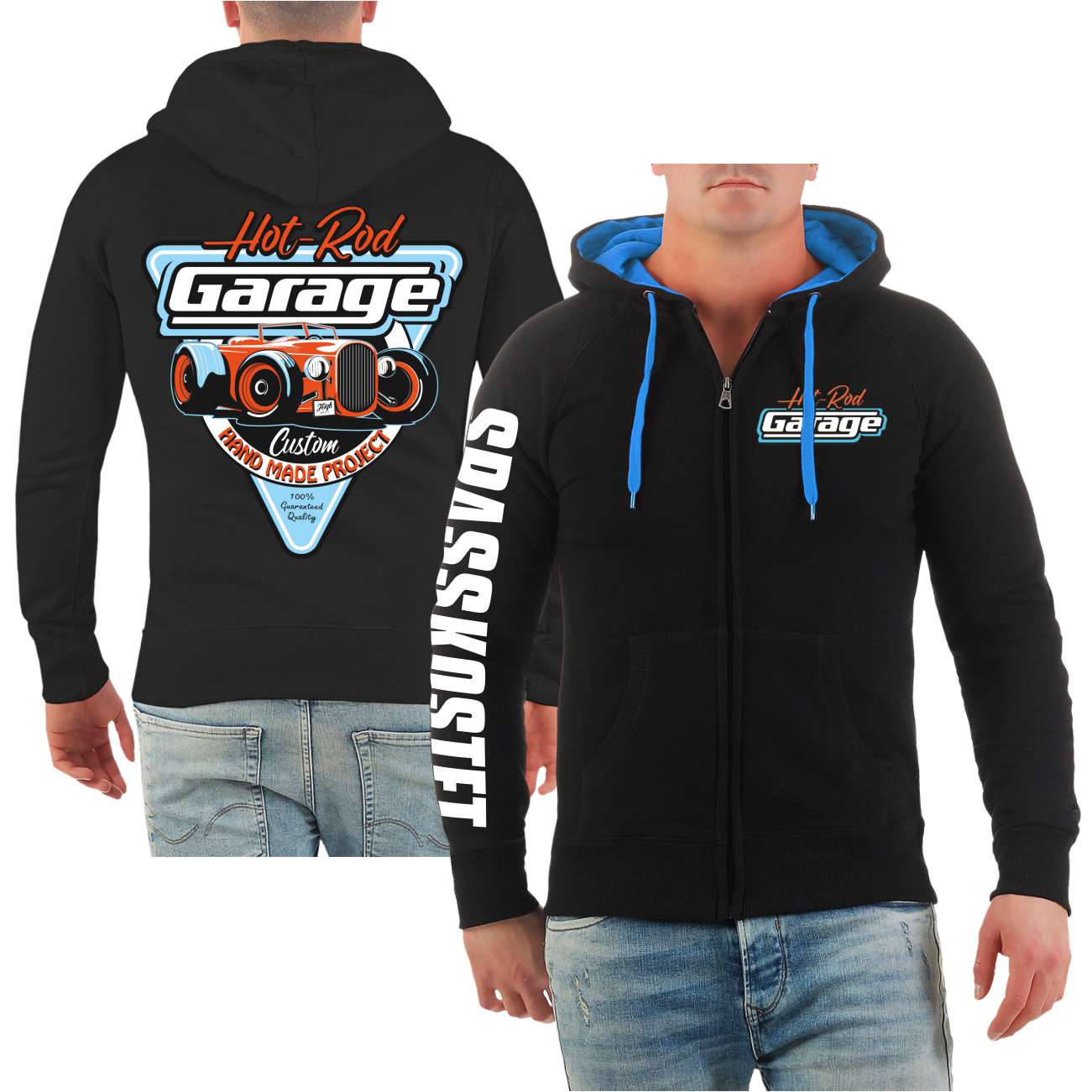 Spass Kostet Männer Kapuzenjacke Hot rod Garage Handmade Custom