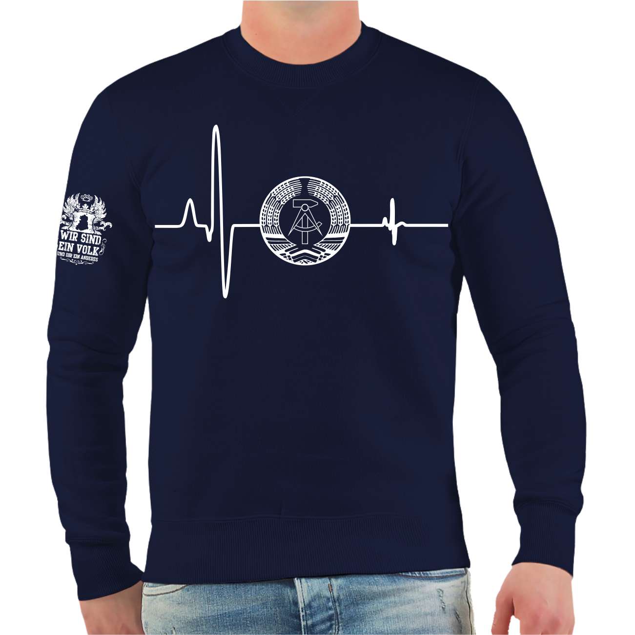 Männer Sweatshirt DDR Herzschlag TShirt Shop Witzig Hart Sexy