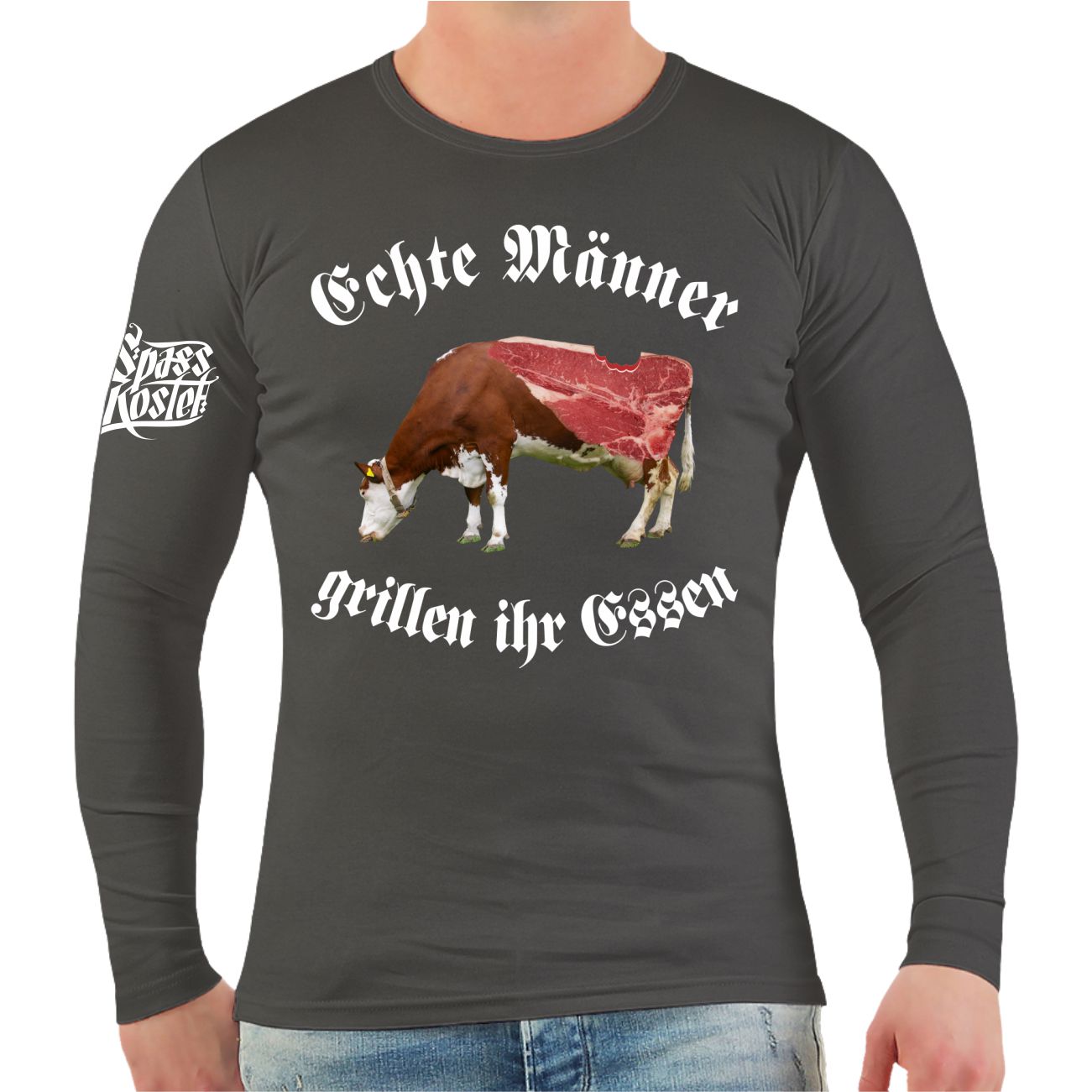 Spass Kostet Männer Longsleeve Echte Männer grillen ihr Essen