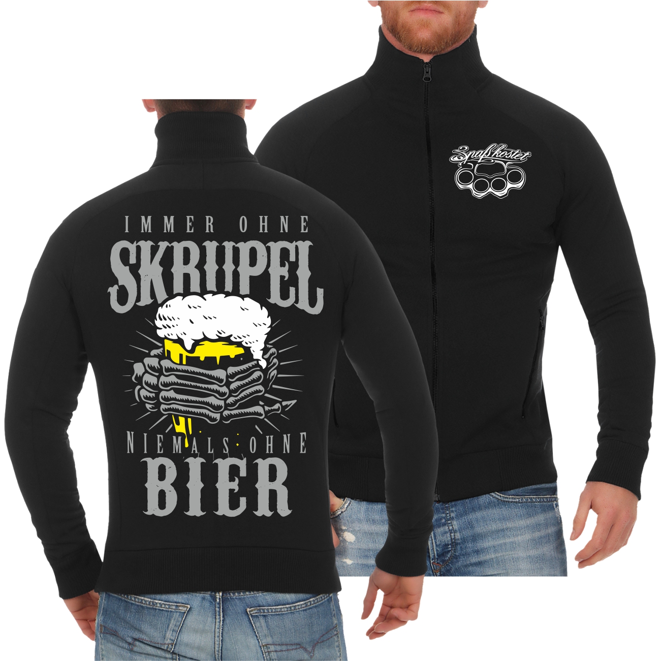 Spass Kostet Männer Sweatjacke Immer ohne Skrupel Niemals ohne BIER